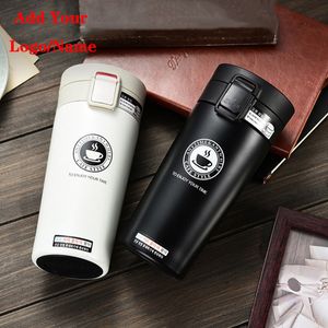 Free Custom Name Double Wall Stainless Steel Vacuum Flasks Thermo Cup Coffee Tea Milk Travel Mug Car Thermol Bottle Gifts 220509