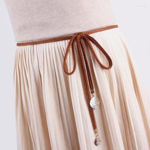 Belts Ladies Chain Belt For Women Tassel Waistband Twist Weaving Knot Rope Decoration Dress Retro Starp Cotton String FemaleBelts Fred22