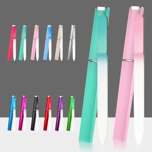 Multicolor Crystal Glass Nail Files Sandblasted Nailfile With Storage Box Nail Polish Manicure Tool ZL1178