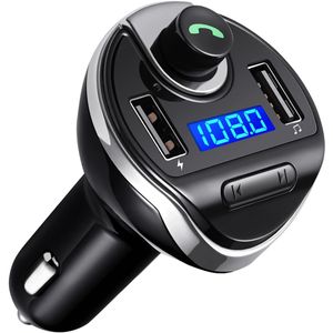 Kablosuz Oyuncu toptan satış-Akıllı Araba Bluetooth FM Verici Kablosuz İkili USB Şarj Portları Mp3 Müzik Çalar