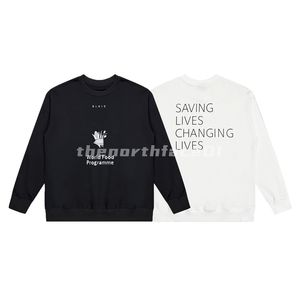 Tasarım Moda Erkek Uzun Kollu Sweatshirt Klasik Mektup Baskı Sweatshirt Yuvarlak Boyun Kazak Kadınlar Üst Siyah Beyaz