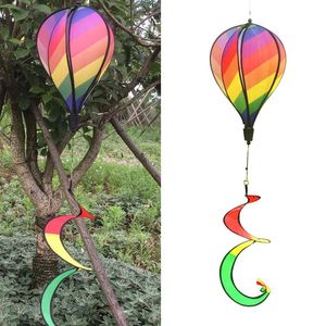 Obiekty dekoracyjne figurki Rainbow Stripe Windsock Air Balon Wind Spinner Outdoor Garden Yard Decor