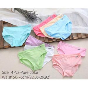 Panties 4Pcs/Lot Teenage 10-14Years Old Teen Underwear Children Cotton Kids Girls Solid Color Puberty Big Sport Colorful