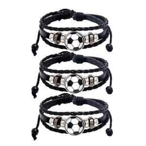 Charmarmband armband utsökt charmig kreativ fotboll fotboll flätad sportfan armeletcharm
