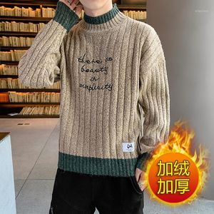 Męskie swetry Swetryczne Sweter, pół-Turtleneck koreańska moda zimowa kaszmirowa dzianina, sweter dorywczo