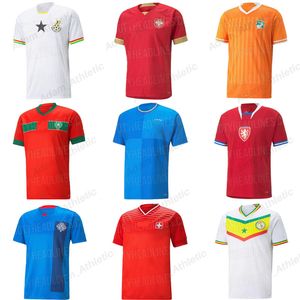 Италия Футбольной Команды Рубашка оптовых-2022 Maillot Senegals Moroccos Soccer Jerseys Ghanas Suisse Serbias Футбольная рубашка Италис остров