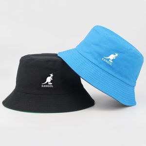 Basker basker sommar kangol hink hatt män kvinnor bomull casual panama reversibel tryckt UV -skydd fiskare sol grossistberets