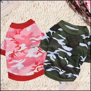 Small Dog Odzież Koszulka Pet Cothes Camouflage Style Bawełniane Dostawy Christmas Prezenty Chihuahua Drop Delivery 2021 Home Garden 1BLL0C