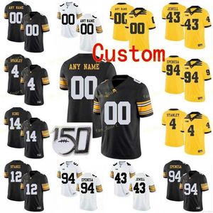 Maglie Nik1 NCAA College Iowa Hawkeyes 43 Josey Jewell 87 Noah Fant 46 George Kittle 5 Oliver Martin 95 Cedrick Lattimore Custom Football