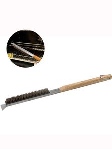 Pizza Stone Cleaning Brush With Scraper Coir Bristle BBQ Cleaner Barbecue Oven Brushs Kök Tillbehör XBJK2207