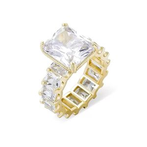 14k Gold Plated Cz Diamond Ring Fit Pandora Style Wedding Ring Engagement Jewelry for Women Girls