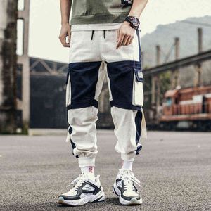 Prowow Ribbons Harem Joggers Men Cargo Pants Streetwear 2021 Hip Hop Casual Pockets Track Pants Male Harajuku Fashion Trousers G220507