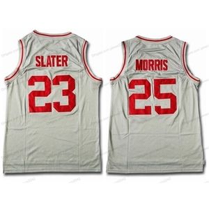 Nikivip Custom Bayside Slater #23 Morris #25 Maglia da basket da uomo cucita grigia Qualsiasi taglia 2XS-5XL Nome e numero