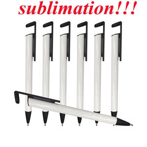 Großhandel Sublimation Meta Pen Kugelschreiber für Sublimation Blanko Kugelschreiber Shrink Warp Telefonständer Stifte Promotion Schulbüro Schreibzubehör