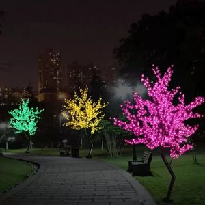 Decorações de jardim Luz de árvore de flor de cerejeira LED 864pcs lâmpadas LED 1,8m de altura 110/220VAC Sete cores para opção à prova de chuva ao ar livre