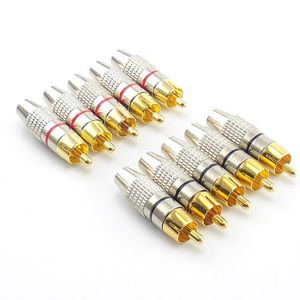 Andra belysningstillbehör 10st RCA Male Plug Connector Non Solder AV Audio Video Locking Cable Adapter Löddighet för CCTV -kamerans säkerhet