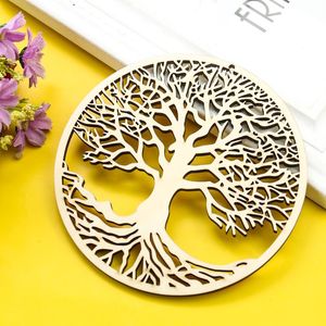 Decorative Objects & Figurines Hollow Wooden Tree Of Life Pendant Sacred Healing Meditation Wall Hanging Art Crafts Accessories Home Decorat