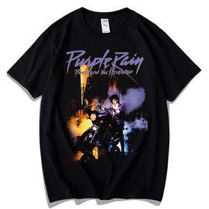 Herr t-shirts prins lila regn och revolutionen t shirt emo punk skjortor rock hippie män överdimensionerade tshirts goth gothic tee-shirt