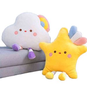 Śliczne emocje twarz pogoda Plush Plush Cloud Star Chleba Ozdobna poduszka jabłka