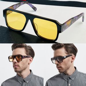 Klasyczne okulary przeciwsłoneczne lotnicze retro symbol SPR22Y Luksusowe żółte fioletowe świątynie Kobiety mężczyźni latanie kształtem Ramy Designer Trójkąt Logo Logo okulary 70s