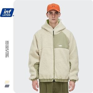 INFLATION Cappotto invernale caldo da uomo Parka Cappotto stile coreano Cuciture a colori Agnello Giacca oversize Cappotto Uomo Addensare Capispalla 2546W 201128