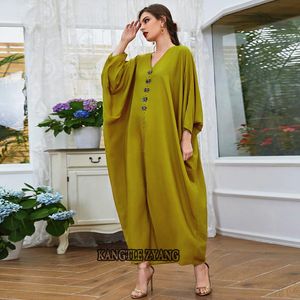 Etnik Giyim Ovası Abaya Dubai Türkiye İslam Arap Müslüman Uzun Maksi Elbise Kaftan Robe Djellaba Femme Elbise Kadınlar İçin Abayas Kaftan Maro