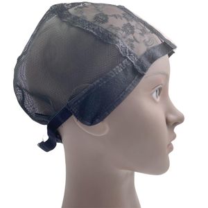 Lace Wig Cap voor het maken van pruiken met verstelbare riem op de achterkant Weaving Glueless Hair Net zwarte accessoires