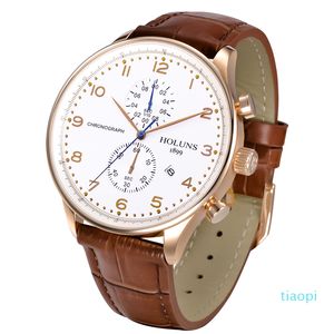 2022 neue LUXUS-Herrenuhren der Top-Marke 50 m wasserdichte Leder-Herrenuhr Business Casual Fashion Quartz Top-Qualität