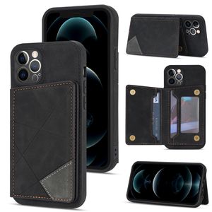 Credit ID Card Pocket Leather Cases for iphone 13 pro max 12 mini 11 XR XS MAX 6G 7G PLUS fashion line With Pack Wallet Holder Box Flip Cover