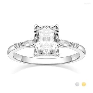 Anéis de casamento anel de noivado de 3ct para mulheres Radiant Cut Cubic Banda