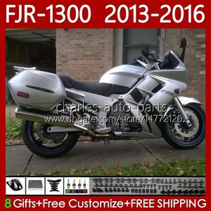 OEM Bodys ل Yamaha FJR 1300 A CC FJR1300A FJR1300 Silver Black 13 14 15 16 Moto Bodywork 112NO.52 FJR-1300 2013 2014 2015 2016 FJR-1300A 2001-2016