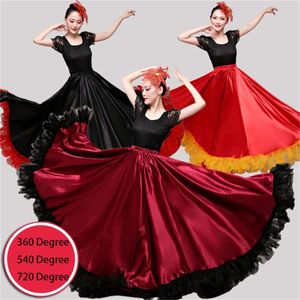 Носить сценические цыганские Испания Flamengo Gril Dance Dance платье фламенданс костюм женские Vestidos производительность 360/540/720 градусов хорус живота