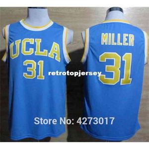 UCLA Bruins College Reggie Miller Jersey Erkekler Spor Hayranları İçin Mavi Nefes Alabilir Dikiş Lavine Basketbol Formaları Ucuz Yelek Gömlek