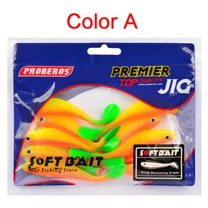 1000 Pz/lotto 4 colori Richiamo In Plastica Morbida Swimbait Paddle Tail Shad Minnow Tail Swim Bait per Bass Trota Walleye Crappie 8.8 cm 4.5 g K1644