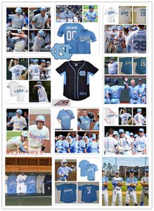 Xflspcollege Niestandardowe UNC North Carolina Tar Heels Szyte Baseball Jersey 49 Dalton Pence Jersey 51 Tanner Szybki 5 Eric Grintz 28 Dylan King 52