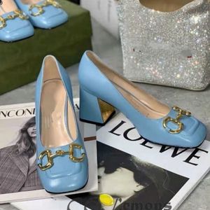 Candy Color Horse Bit Buckle Square Toe High Heel High Heels самка Mary Jane Retro Leather Shoes mkj0001