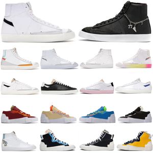 Blazer Mid 77 Vintage высокая низкая платформа мужчины женщины Повседневная обувь Sneaker Catechu Черный Белый Темно-синий Popcorn Foam Pacific Blue Kumquat мужские кроссовки Спортивные кроссовки 36-45