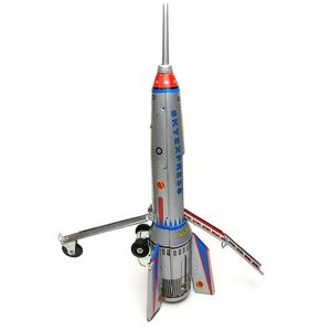 Vintage Rocket Collection Tin Toys Classic Clockwork Wind Up Model for Adult Kids Collectible Gift 220325