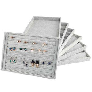 Jewelry Boxes Display Box Organizer Grey Earring Ring Bracelet N J220823
