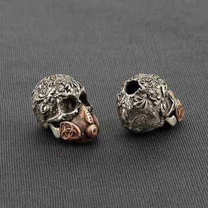 Outdoor Gadgets Mask Skull Brass Knife Beads Carving Lanyard Bead Paracord Pendant Keychain DIY PendantOutdoor