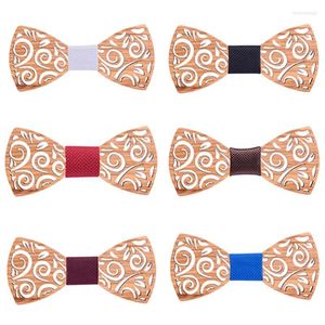 Bow Ties Design Handmade Adjustable Wooden Tie Mens Floral Hollow Carved Wood Bowtie For Man Wedding Accessories Neck GiftBow Enek22