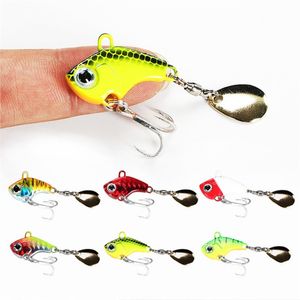 1 Pz Metallo rotante VIB Vibration Bait Spinner Cucchiaio Esche da pesca 7g 10g 20g Maschere Trota Pesca invernale Esche rigide Affrontare Pesca 220726