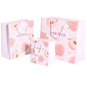 Bunt bedruckte Geschenkpakete für Absolventen, Papiertüten, niedliche rosa Valentinstagsgeschenke, Einkaufstasche mit Griff, Abschlussfeier, Schokolade, Süßigkeiten