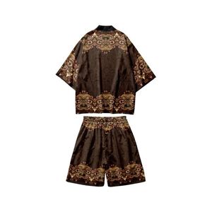 Ethnic Clothing Summer Yukata Men Asian Clothes Kimono Cardigan Shirt Traditional Japanese Haori And Shorts SetEthnic