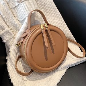 Black Round Handbag Vintage Shoulder Bag for Women Clutch Purses Winter High Quality Crossbody Bag Female Travel Totes Y220802