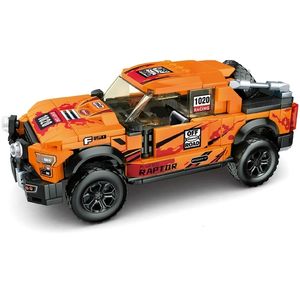 Geschwindigkeit F-150 MOC SUV Off-Road Rückzug Auto Figuren Fahrzeug Bausteine ​​Rallye Racers Modell Ziegel Spielzeug für Kind 220418