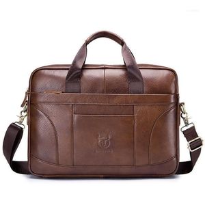 Crazy Horse Cow Leather Men Briefcase Casual Handbag Soft Shoulder Cross Body Bag Male Business Travel Laptop1