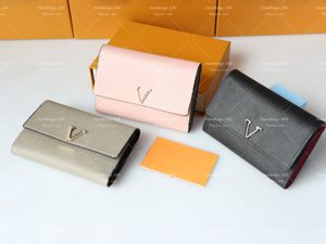 Женские кошельки высшего качества, брендовый кошелек, короткий складной кошелек, классический держатель для карт, кошельки для монет с коробкой M62157