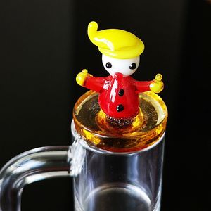 Cartoon Style Snowman Glass Carbs 25mm Diameter Thick Quartz Thermal Banger Nails For Rigs Water Bongs Smoking Accessories