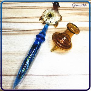 Glass Dabber Tool Smoking Hookah Bong Cute Animals Shape Stick Oil Rig Dab Stick Carb Cap Dome Accessory Set